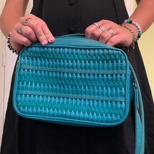 Vintage turquoise leather purse